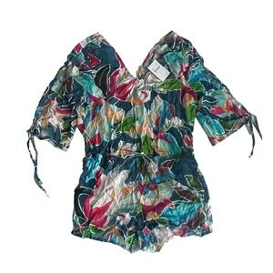 La Blanca Floral Short Romper Defective Women's Size Small